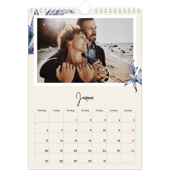 Fotokalender A4 Enkel — Målade blommor
