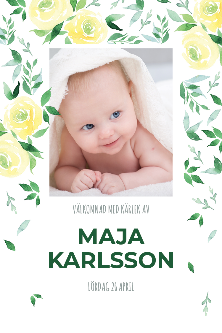 Inbjudningar — Akvarell gula blommor