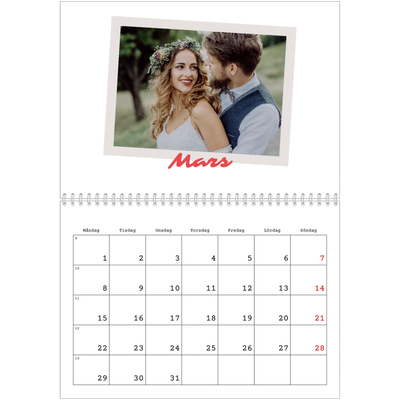 Fotokalender A3 Klassisk (30 x 40 cm) — Signerad i karmosin [Mars]