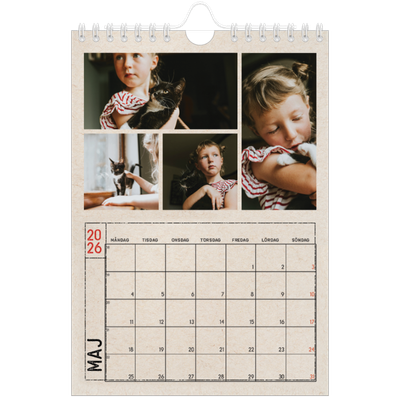 Fotokalender A5 Enkel — Kraftpapper med stämpeleffekt [omslag]