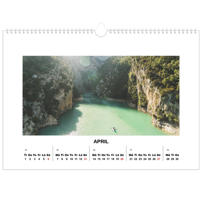 Fotokalender A3 Enkel — Enkel bild [April]