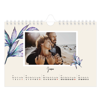 Fotokalender A5 Enkel — Målade blommor
