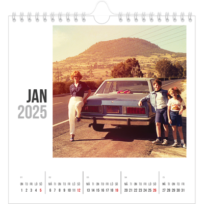 Årskalender kvadratisk — Förkortad text [Januari]