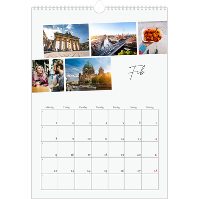 A3 Årskalender — Stadssemester (vit) [Februari]