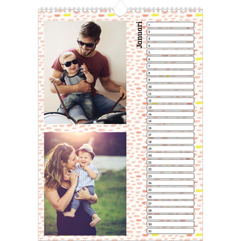 Fotokalender A3 Enkel — Bakgrundsmönster