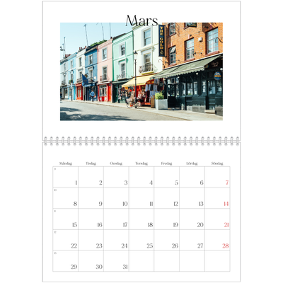 Fotokalender A3 Klassisk (30 x 40 cm) — Min reseskildring [Mars]