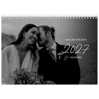 Fotokalender A3 Klassisk (30 x 40 cm) — Elegant skrift [omslag]