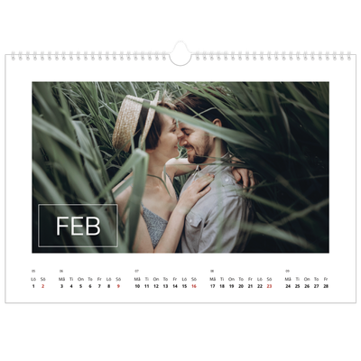 Fotokalender A3 Enkel — Stor dato [Februari]
