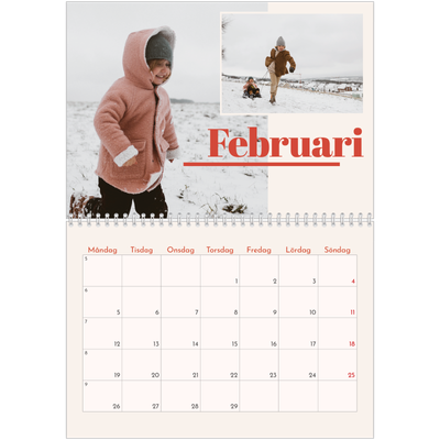 Fotokalender A3 Klassisk (30 x 40 cm) — 90-talets nostalgi [Februari]