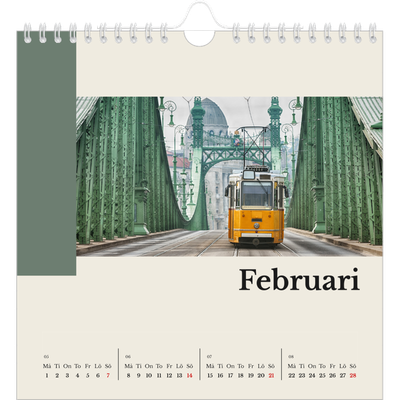 Årskalender kvadratisk — Världens sevärdheter [Februari]
