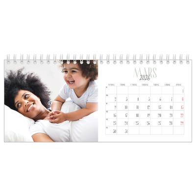 Skrivbordskalendrar — Flera typsnitt [Mars]