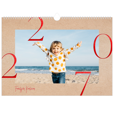 Fotokalender A3 Enkel — Röda detaljer [omslag]