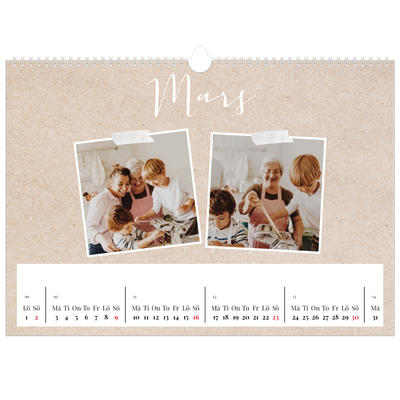 Fotokalender A3 Enkel — Scrapbook kalender [Mars]