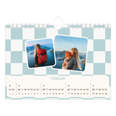 Fotokalender A5 Enkel — Retro mönster [Februari]