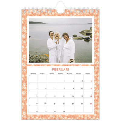 Fotokalender A5 Enkel — Blomstermönster [Februari]