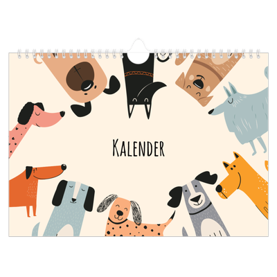 Fotokalender A4 Enkel — Hundtassar och klotter [omslag]