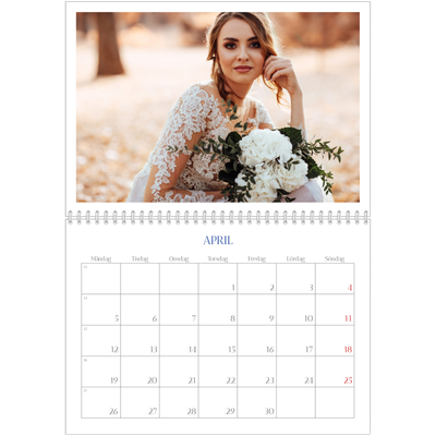 Fotokalender A3 Klassisk (30 x 40 cm) — Koboltklassiker [April]