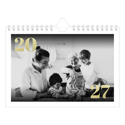 Fotokalender A5 Enkel — Stora nummer i glitter [omslag]