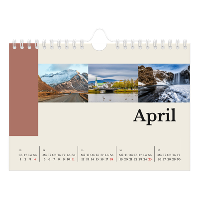 Fotokalender A5 Enkel — Världens sevärdheter [April]