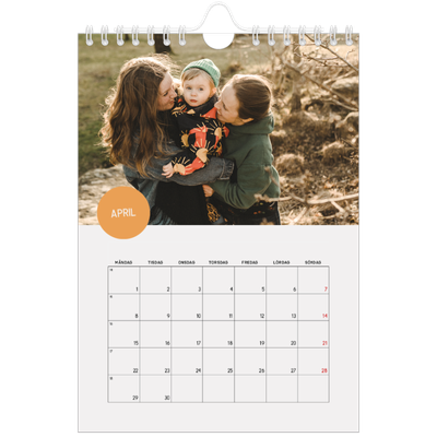 Fotokalender A5 Enkel — Fotoklistermärke [April]