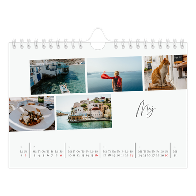 Fotokalender A5 Enkel — Stadssemester (vit) [Maj]