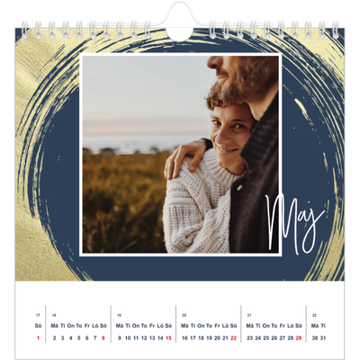 Årskalender kvadratisk — Gyllene penseldrag [omslag]