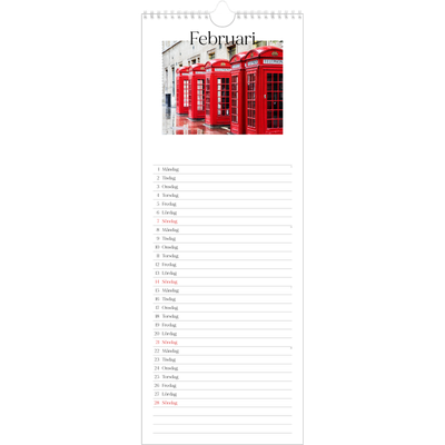 Fotokalender Smal  — Min reseskildring [Februari]