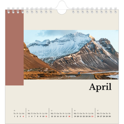 Årskalender kvadratisk — Världens sevärdheter [April]
