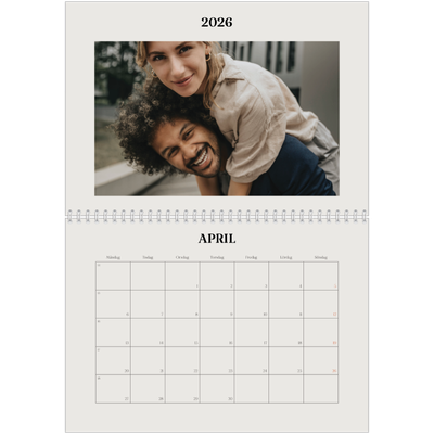 Fotokalender A3 Klassisk (30 x 40 cm) — Simpel och modernt [April]
