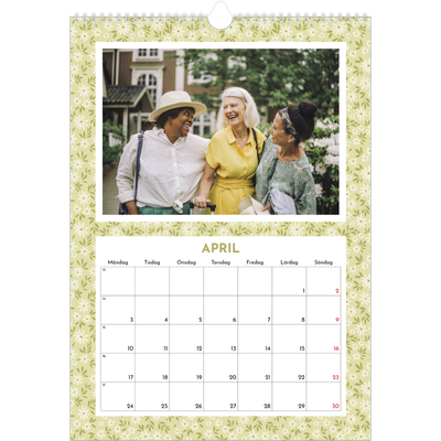 A3 Årskalender — Blomstermönster [April]
