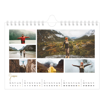 Fotokalender A5 Enkel — Handskriven månad