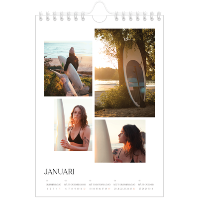 Fotokalender A5 Enkel — Surfing i solnedgången [Januari]