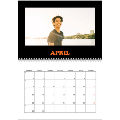 Fotokalender A3 Klassisk (30 x 40 cm) — Rolig typografi [April]