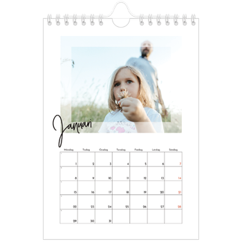 Fotokalender A5 Enkel — Transparent ram