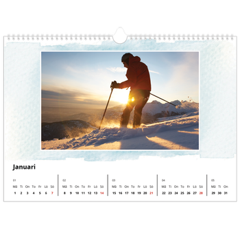 Fotokalender A3 Enkel — Akvareller i bakgrunden