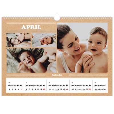 Fotokalender A3 Enkel — Magasinstil [April]