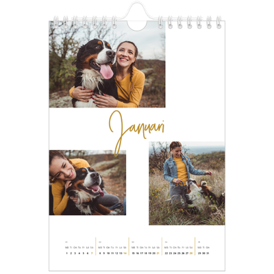 Fotokalender A5 Enkel — Guldstift [Januari]