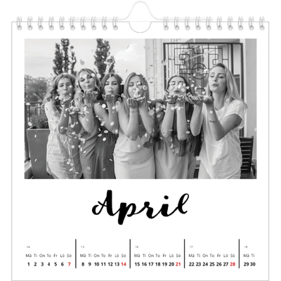 Årskalender kvadratisk — Handskriven [April]
