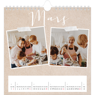 Årskalender kvadratisk — Scrapbook kalender [Mars]