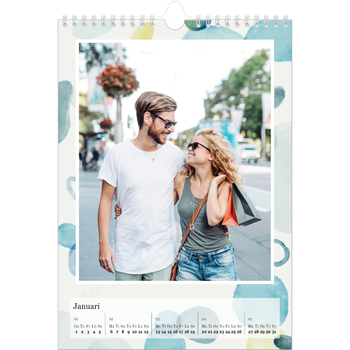 Fotokalender A4 Enkel — Akvarell former