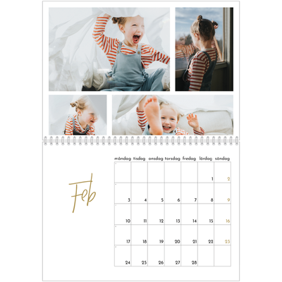 Fotokalender A3 Klassisk (30 x 40 cm) — Handskriven månad [Februari]