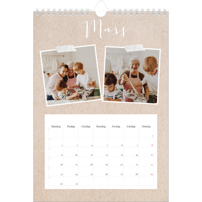 Fotokalender A4 Enkel (20 x 30 cm) — Scrapbook kalender [Mars]