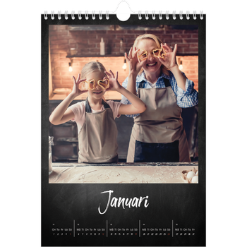 Fotokalender A4 Enkel — Svart tavla