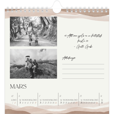 Årskalender kvadratisk — Citatsamling om välbefinnande [Mars]