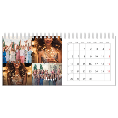 Skrivbordskalendrar — Handskrift på bilden [April]