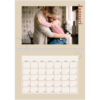 Fotokalender A3 Klassisk — Asymmetrisk text