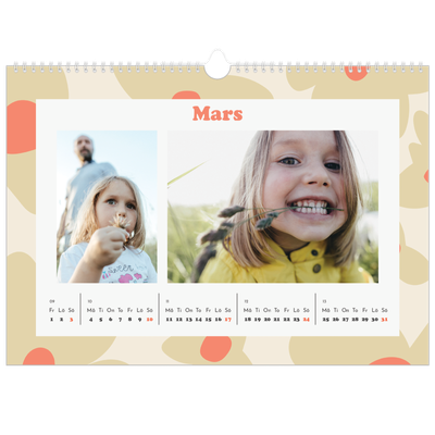 Fotokalender A3 Enkel — Färgglada mönster [Mars]