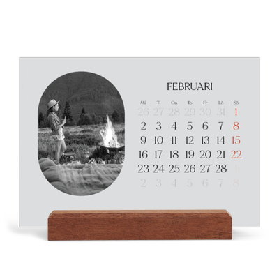 Skrivbordskalender med träställ - Liggande  — Den öppna vägen [Februari]