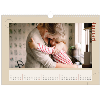 Fotokalender A3 Enkel — Asymmetrisk text