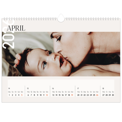 Fotokalender A3 Enkel — Överlappande text [April]